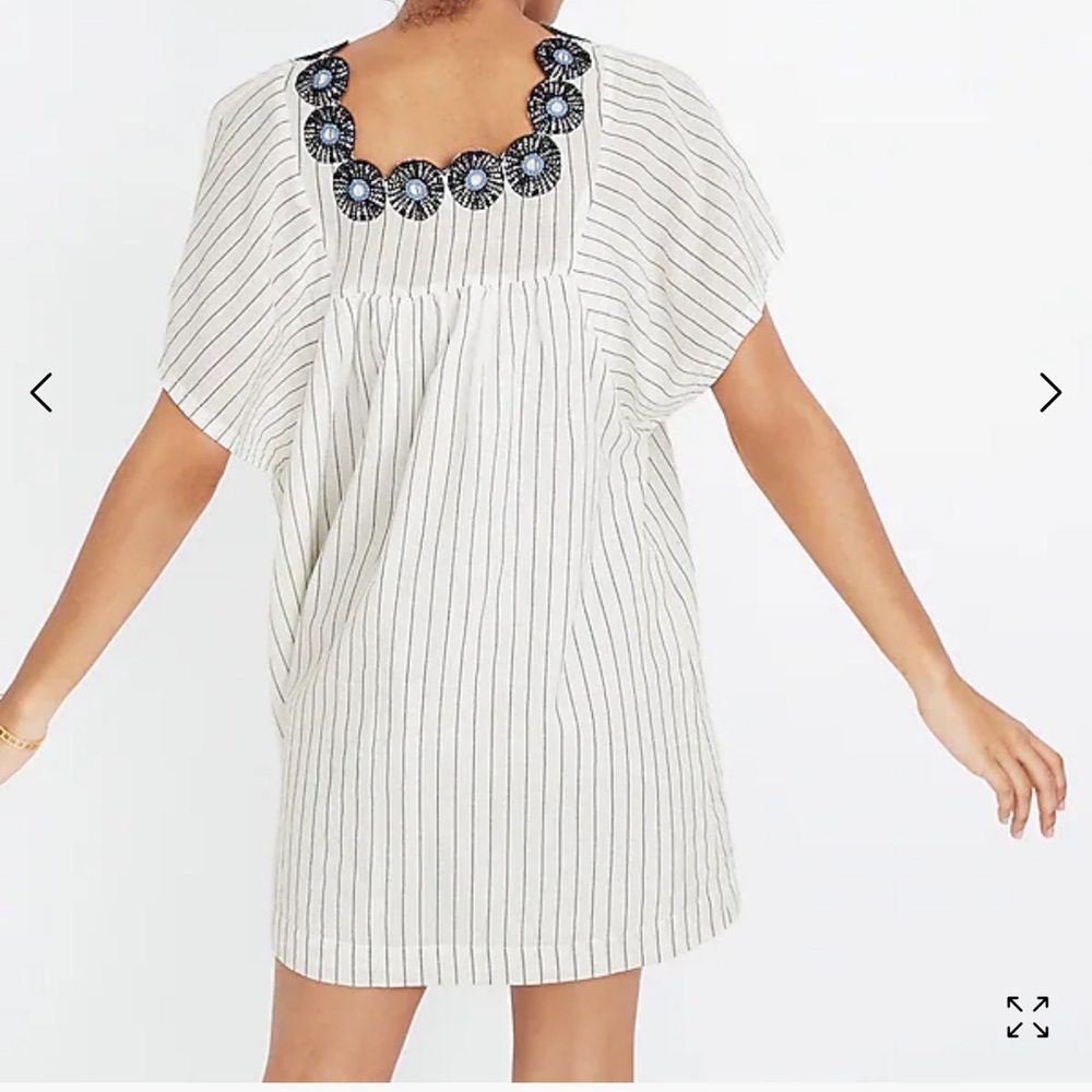 Madewell Embroidered Butterfly Dress with Stripes